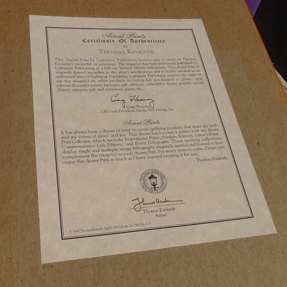 Thomas Kinkade “Mountain Vistas” Matted And Framed Prints Love - Picture 7 of 7